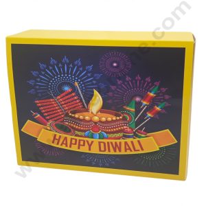 Diwali Sliding Hamper Box (9 x 7 x 3 inches) - Yellow (10 Pcs Pack) - CAKE DECORβ’