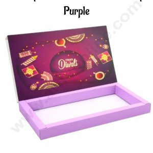 18 Cavity Diwali Sliding Hamper Box Without Cavity - Purple (1 Piece Pack) - CAKE DECOR™