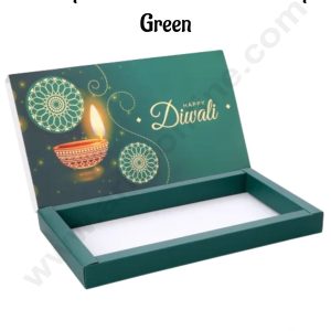 18 Cavity Diwali Sliding Hamper Box Without Cavity - Green (1 Piece Pack) - CAKE DECOR™