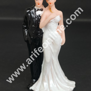 CAKE DECORβ’ 1 Pcs Wedding Couple Ceramic Figure Cake Topper Decorations (SBCT-24407B-R)