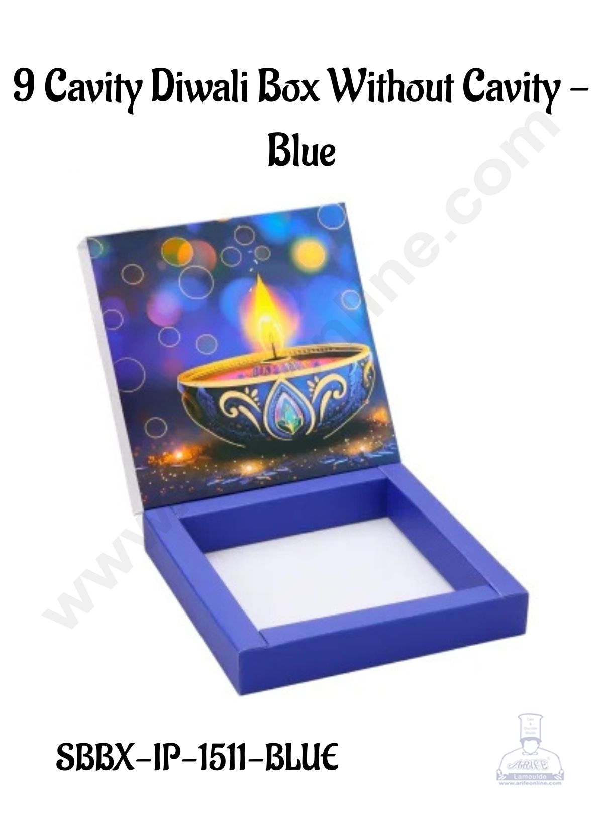 9 Cavity Diwali Sliding Hamper Box Without Cavity - Blue (1 Piece Pack) - CAKE DECOR™