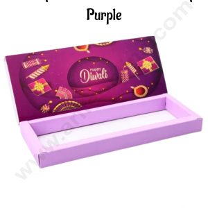 12 Cavity Diwali Sliding Hamper Box Without Cavity - Purple (1 Piece Pack) - CAKE DECOR™