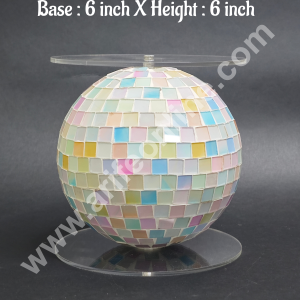 CAKE DECOR™ Pastel Multicolor Disco Spacer For Cake and Cupcake Decoration - 6 X 6 Inch