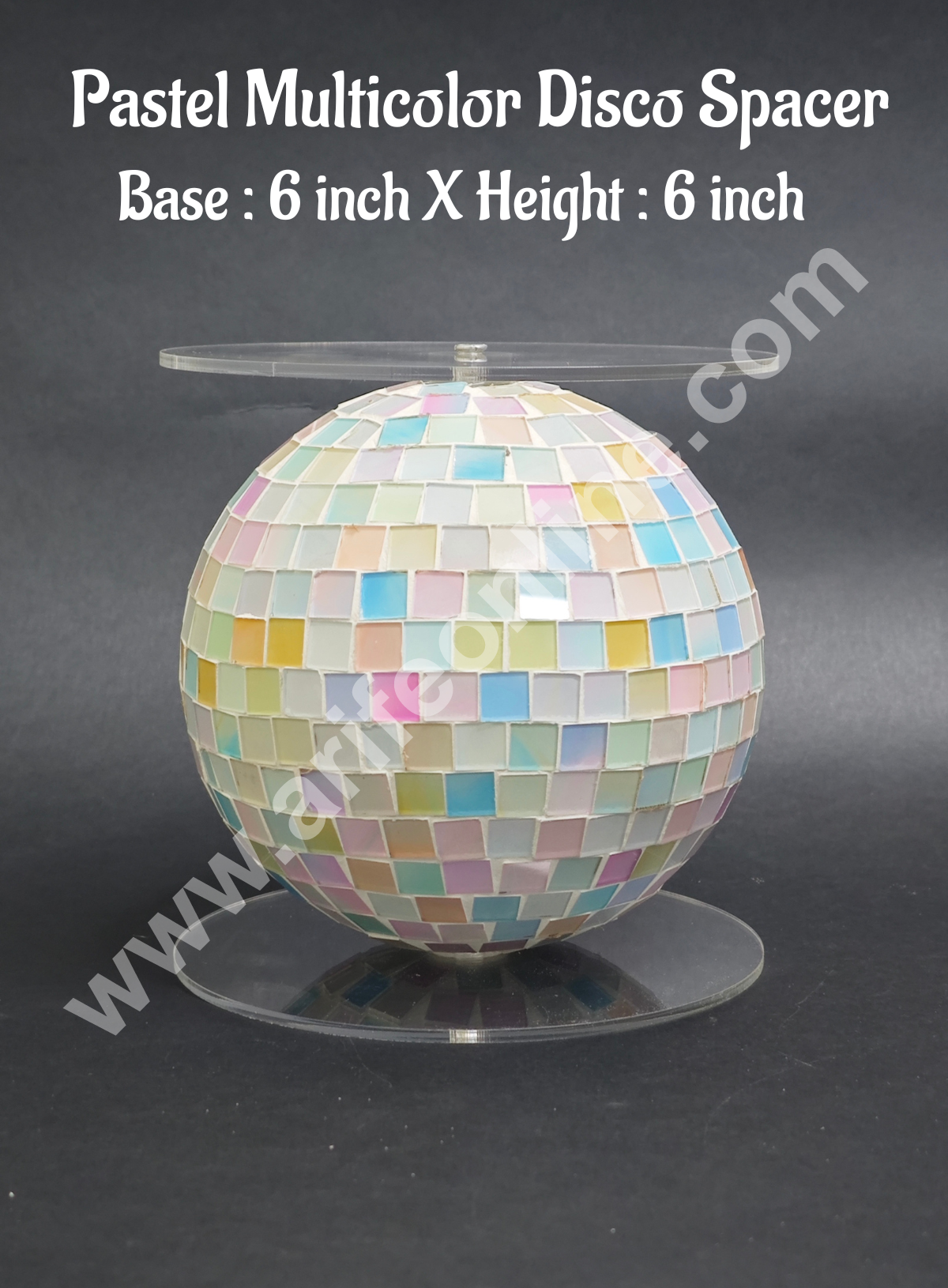 CAKE DECORβ’ Pastel Multicolor Disco Spacer For Cake and Cupcake Decoration - 6 X 6 Inch
