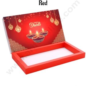18 Cavity Diwali Sliding Hamper Box Without Cavity - Red (1 Piece Pack) - CAKE DECOR™