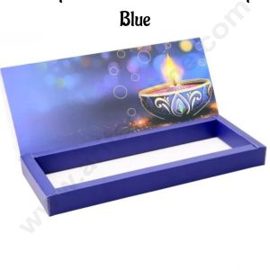 12 Cavity Diwali Sliding Hamper Box Without Cavity - Blue (1 Piece Pack) - CAKE DECOR™