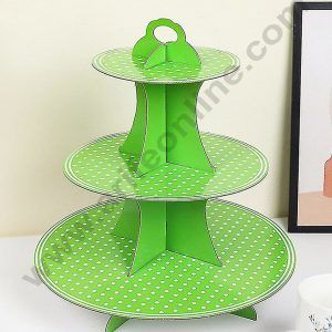 Cake Decor™ 3 Tier Small Polka Dots Printed Round Cardboard Cupcake Stand