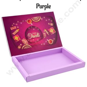 24 Cavity Diwali Sliding Hamper Box Without Cavity - Purple (1 Piece Pack) - CAKE DECOR™