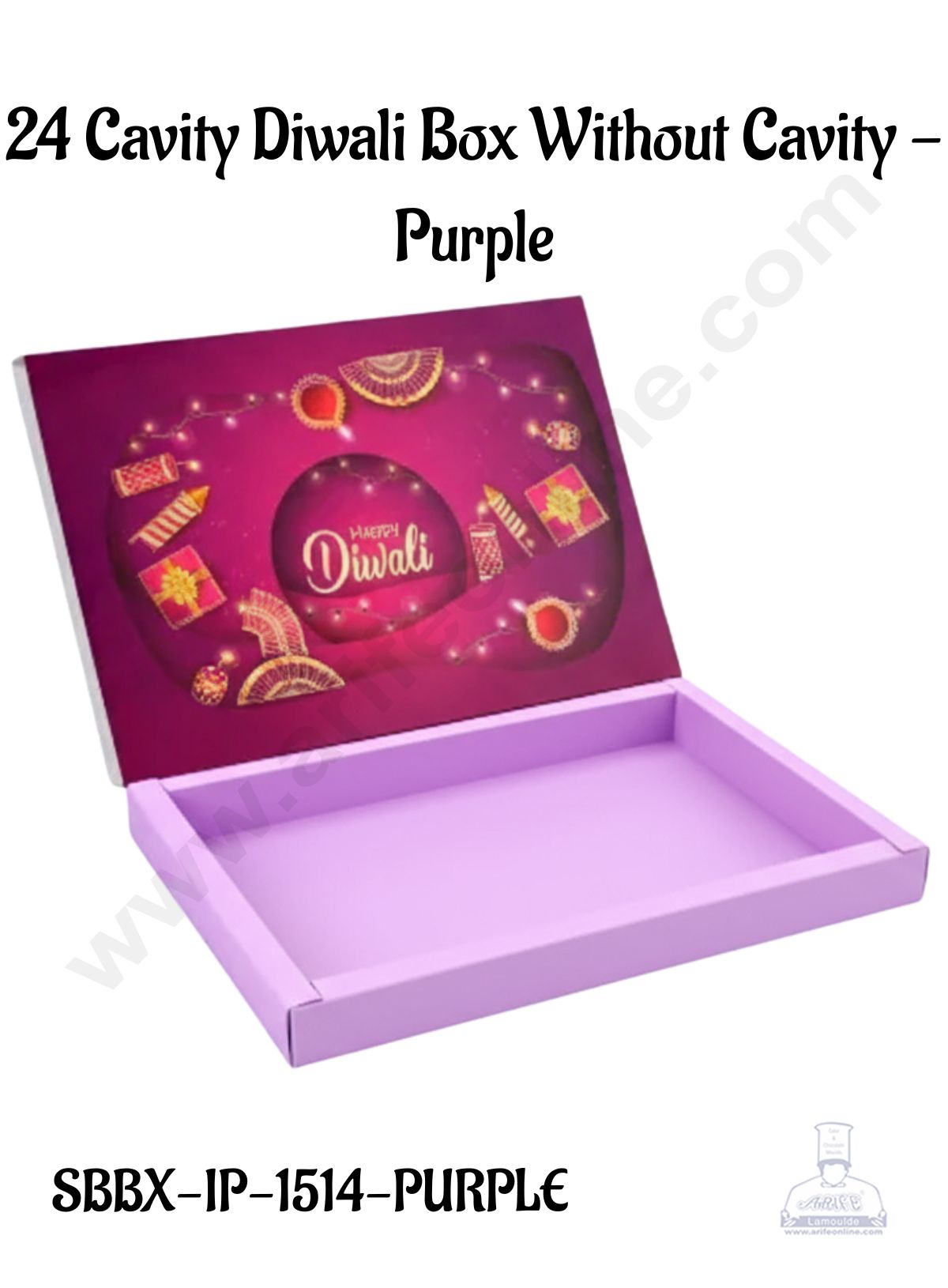 24 Cavity Diwali Sliding Hamper Box Without Cavity - Purple (1 Piece Pack) - CAKE DECORβ’