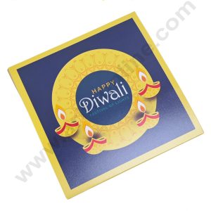 Diwali Sliding Hamper Box (7 x 7 x 3 inches) - Yellow (10 Pcs Pack) - CAKE DECOR™