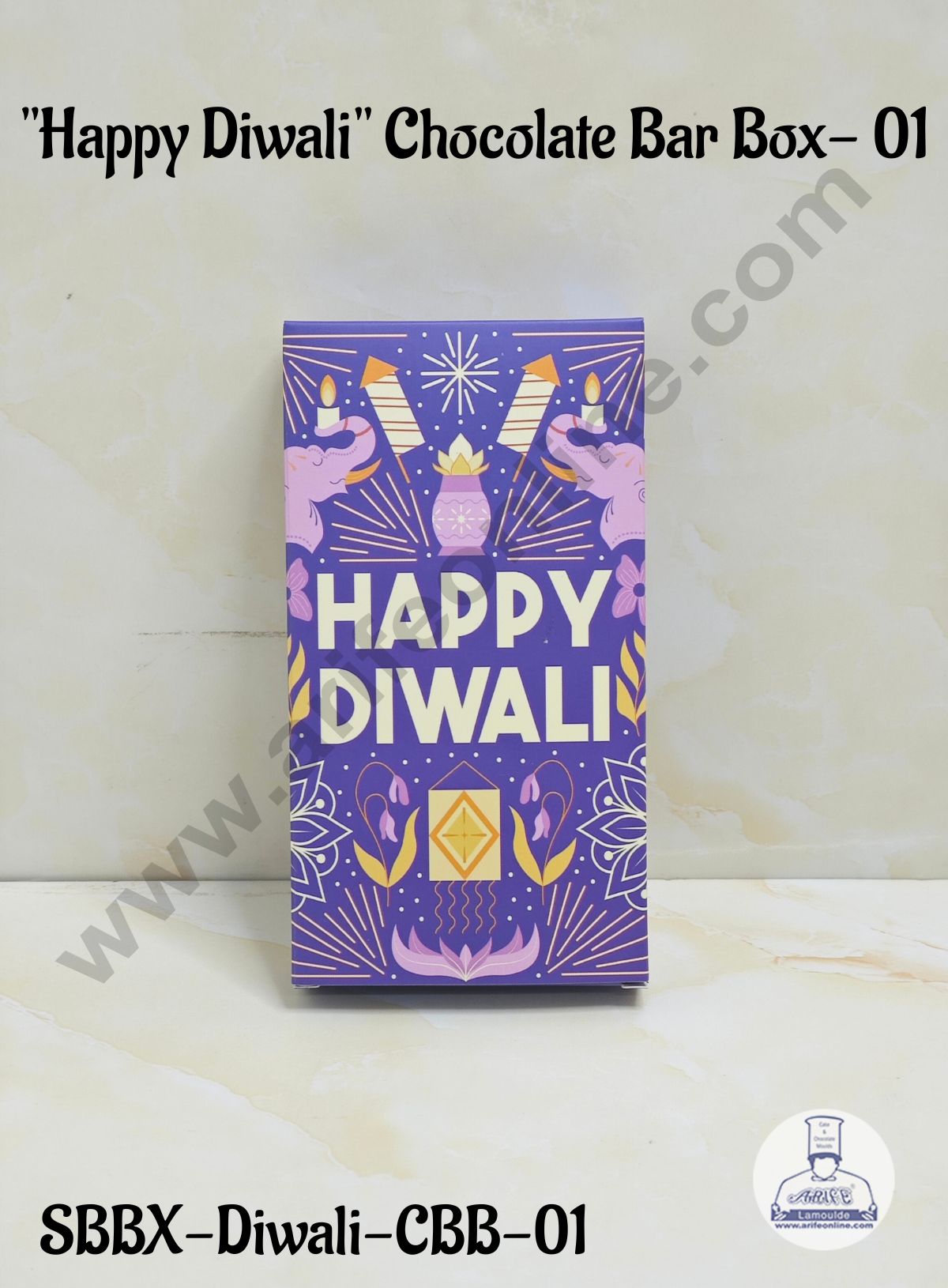 Diwali Kunafa Bar Box - Design 01 ( Pack of 10 Pcs ) (SBBX-Diwali-CBB-01)- CAKE DECOR™