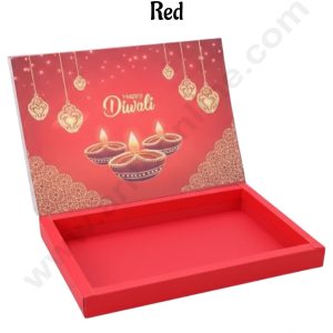 24 Cavity Diwali Sliding Hamper Box Without Cavity - Red (1 Piece Pack) - CAKE DECOR™