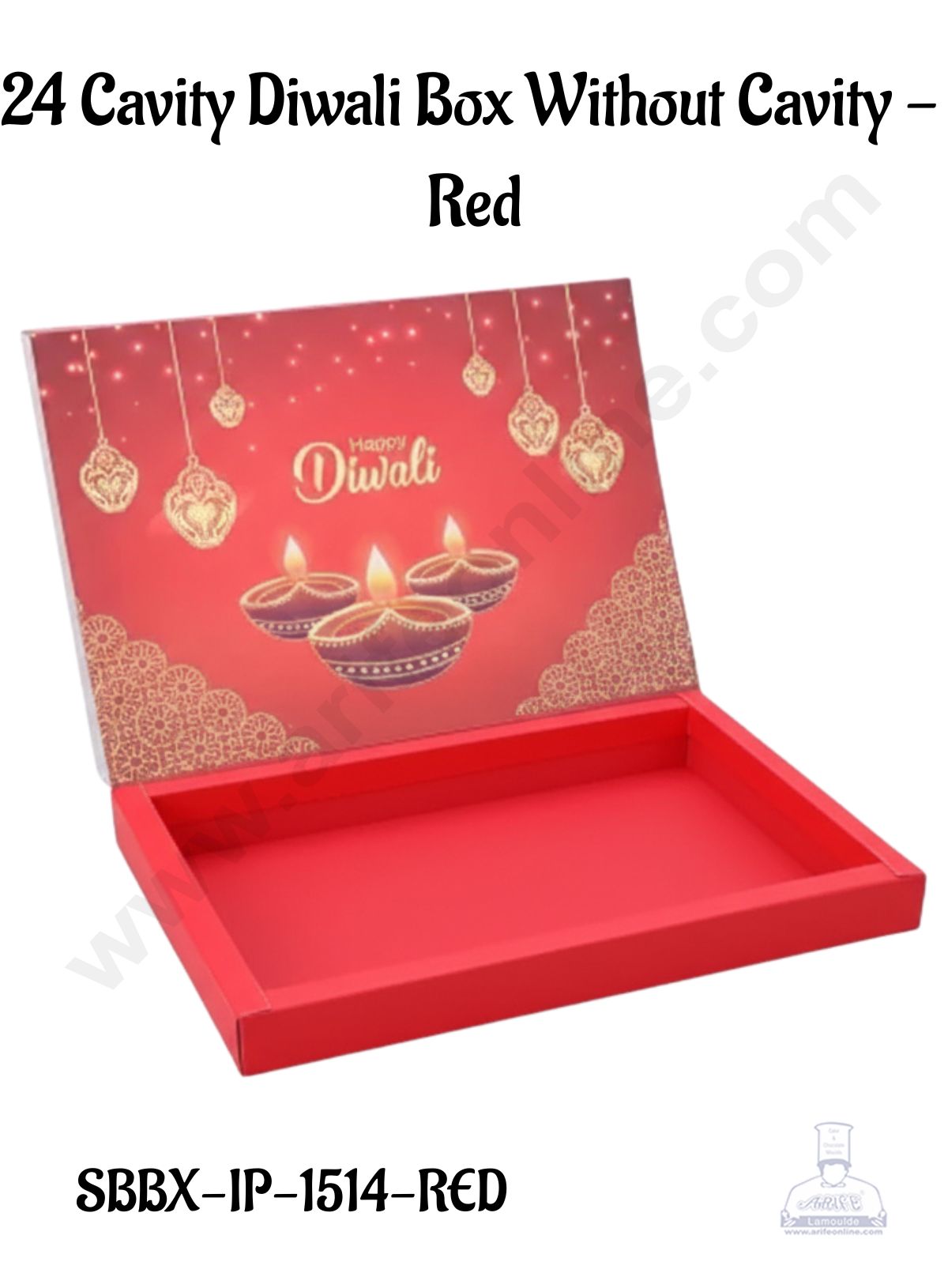 24 Cavity Diwali Sliding Hamper Box Without Cavity - Red (1 Piece Pack) - CAKE DECOR™