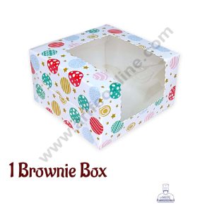 CAKE DECORβ’ Christmas Theme 1 Cavity Brownie Boxes with Clear Window , Brownie Carriers β Christmas Theme 7 ( 10 Pcs Pack )