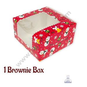 CAKE DECORβ’ Christmas Theme 1 Cavity Brownie Boxes with Clear Window , Brownie Carriers β Christmas Theme 8 ( 10 Pcs Pack )-N