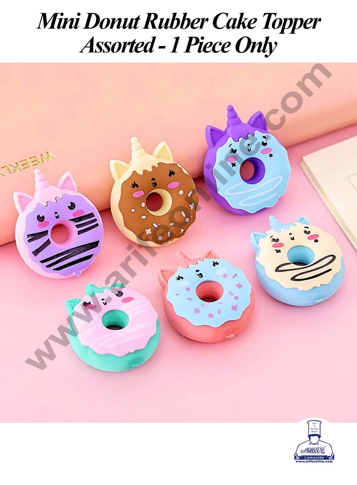 CAKE DECORβ’ 1 Piece Mini Donut Rubber Cake Topper - Assorted (SBT-R-010)