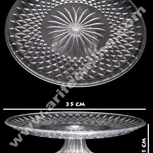 Cake Decor Acrylic Prism Design Round Cake Display Stand (35 Cm)