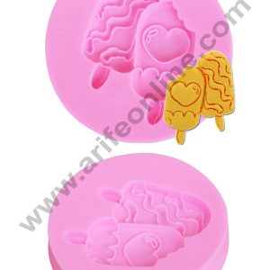 Cake Decor Silicon 2 Cavity Ice Cream Desing Silicone Fondant Mould Marzipan Mould
