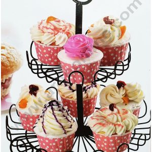 Cake Decor 2 Tier Cup cake Stand Wired White 8 Cupcake Holder