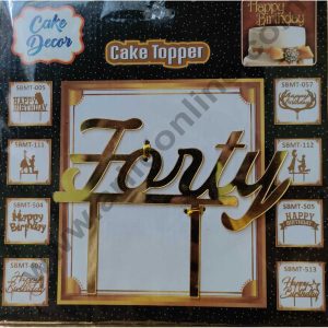 Cake Decor 6 inc Mirror Finshing Acrylic Cake Topper Forty