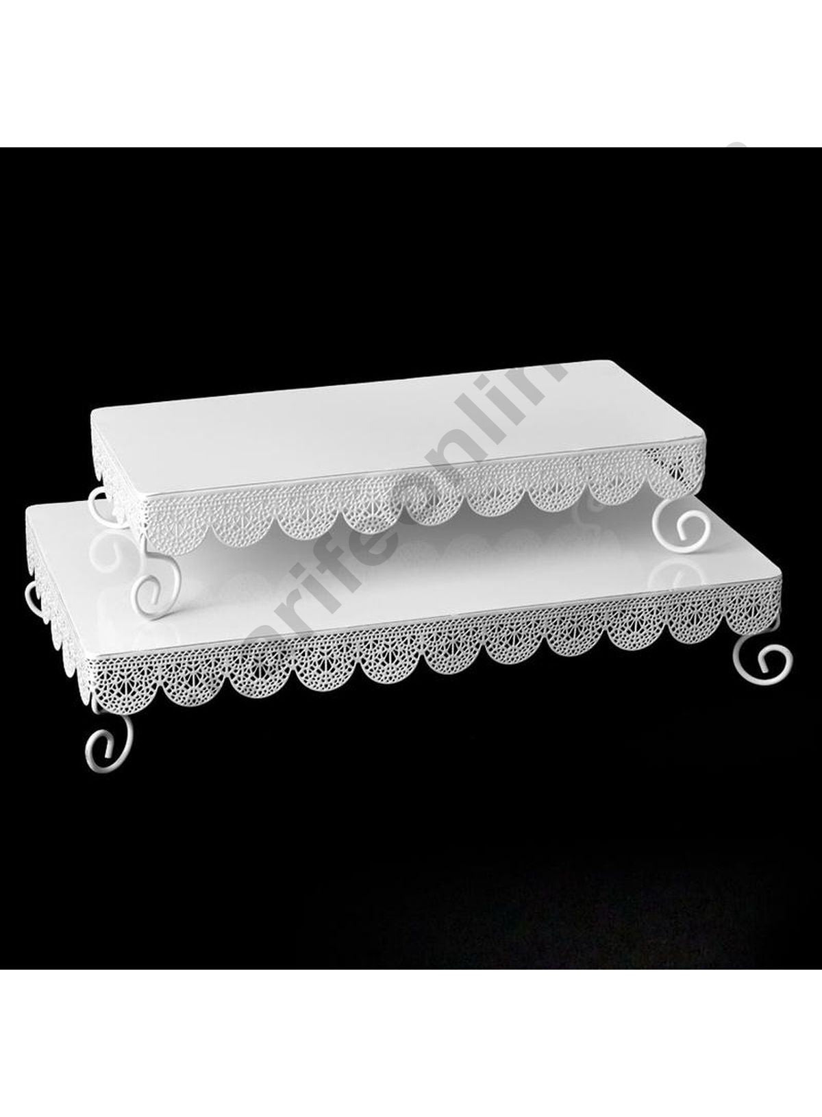 Cake Decor Rectangle Shape Metal Cake And Cup Cake Stand(Set of 2)