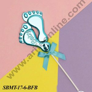 CAKE DECORβ’ Plastic Blue Baby Feet Cake Topper | Baby Shower Theme - 1 piece