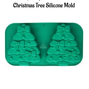 CAKE DECORβ’ Two-Cavity Large Bow and Ornament Christmas Tree Silicone Mold - SBSM-YH1229