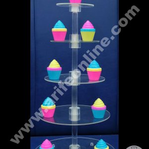 Cake Decor 5 Tier Round Acrylic Cupcake Stand