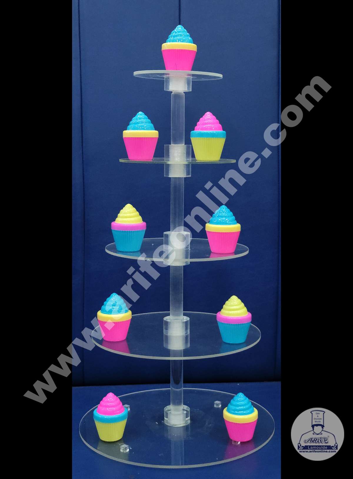 Cake Decor 5 Tier Round Acrylic Cupcake Stand
