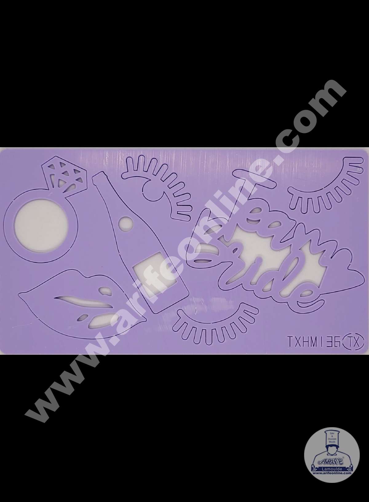 Cake Decor Team Bride Ring Bottle Shape Acrylic DIY Stamp Embossed Fondant Cake Decorating TXHMI-36