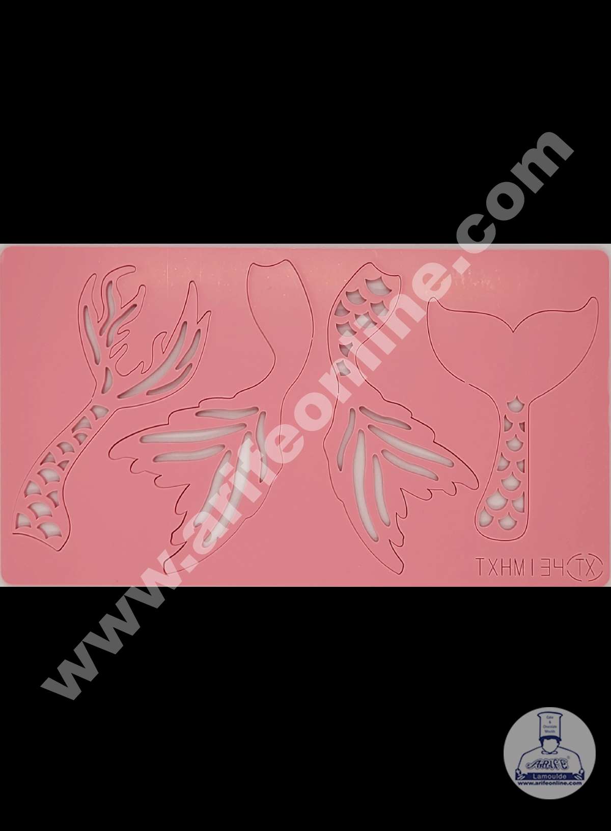 Cake Decor Mermaid Tail Shape Acrylic DIY Stamp Embossed Fondant Cake Decorating TXHMI-34