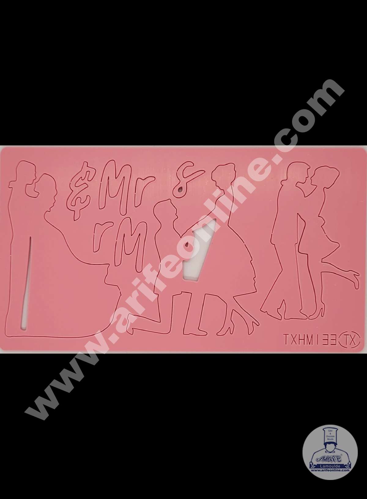 Cake Decor Mr and Mrs with Couple Shape Acrylic DIY Stamp Embossed Fondant Cake Decorating TXHMI-33