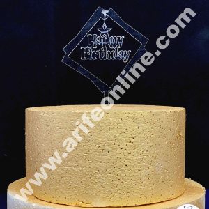 Cake Decor Exclusive Acrylic Hanging Cake Topper - Silver Happy Birthday With Star Square