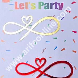 CAKE DECOR™ Red & Gold Acrylic Hearts Design Cutout Cake Topper - 2 pc Pack