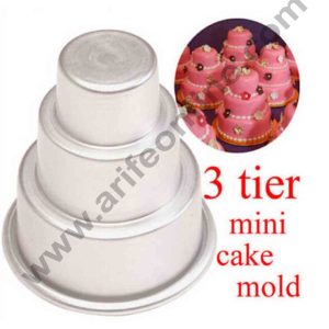 Cake Decor 1Pcs New Cake Trays Mini 3 Tier Cake Pan Tins Cupcake Pudding Pizza Molds Home Birthday Party Decors Supplies