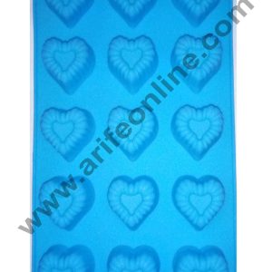 Cake Decor Silicon 15 in 1 Heart Shape Muffin Cupcake Mould