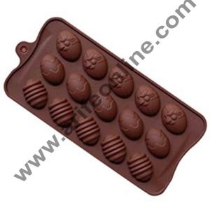 Cake Decor 15-Cavity Easter Egg Silicone Mould for Homemade Soap, Cake, Cupcake, Pudding, Jello, Bread,Soap Ice Cube Tray Mould Mold Shape Silicone Brown Chocolate Moulds