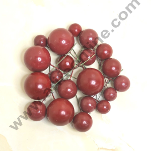 CAKE DECORβ’ Tomato Red Faux Balls Topper For Cake and Cupcake Decoration - (20pcs Pack )