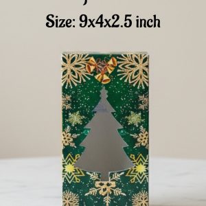 Christmas Big Plum Box - Green | Size: 9x4x2.5 inch | 10 Piece Pack - CAKE DECOR™