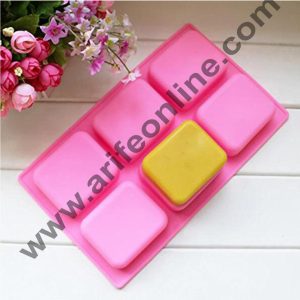 Cake Decor 6 Cavity Silicone Rounded Rectangle Muffin Soap Jelly Baking Mold for making Homemade and Melt and Pour Soaps
