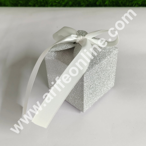CAKE DECOR™ Goodie Bag For Hampers | Chocolate Box Hamper Box 10 Pcs Pack - Silver (SBGB-63)