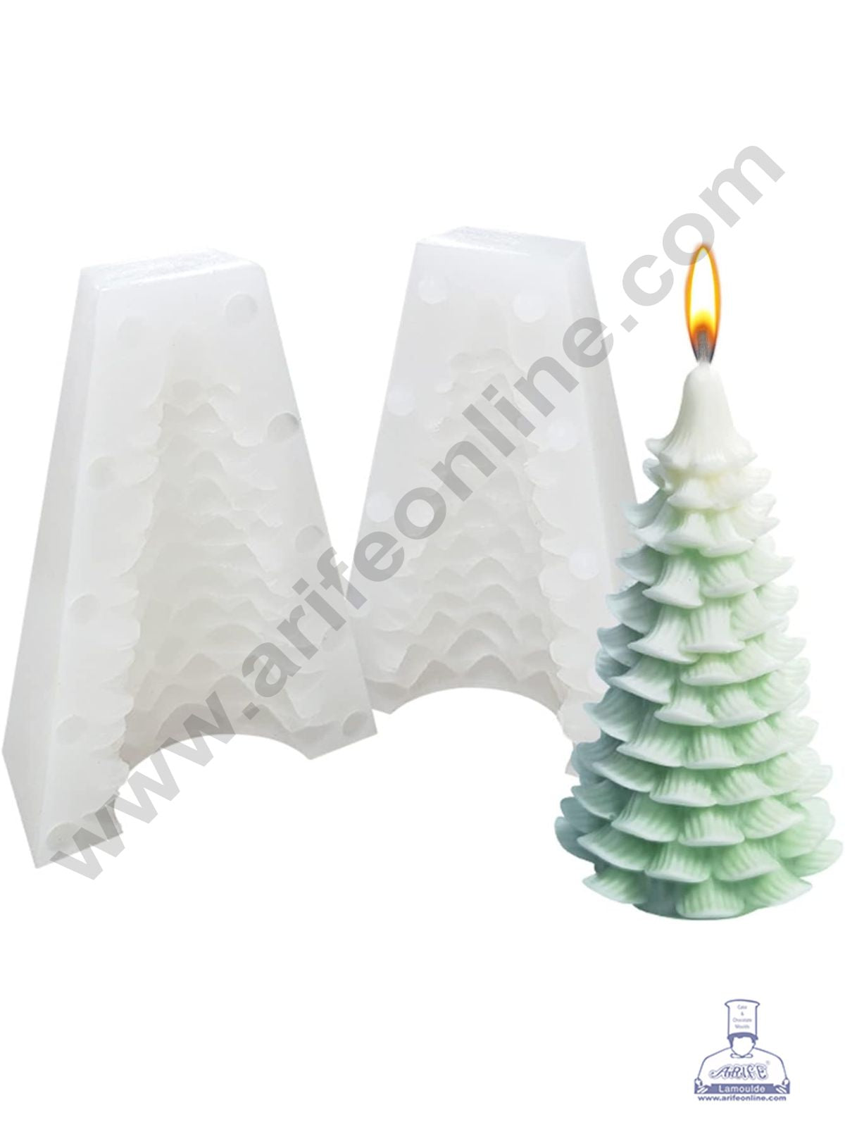 3D Silicon 1 Cavity Christmas Tree Shape Silicon Candle Mould, Silicon Soap Mould (SBSP-DYF6592) - CAKE DECORβ’