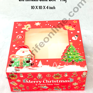 CAKE DECORβ’ Red Christmas design 1 kg Cake Box - 10 Pcs Pack