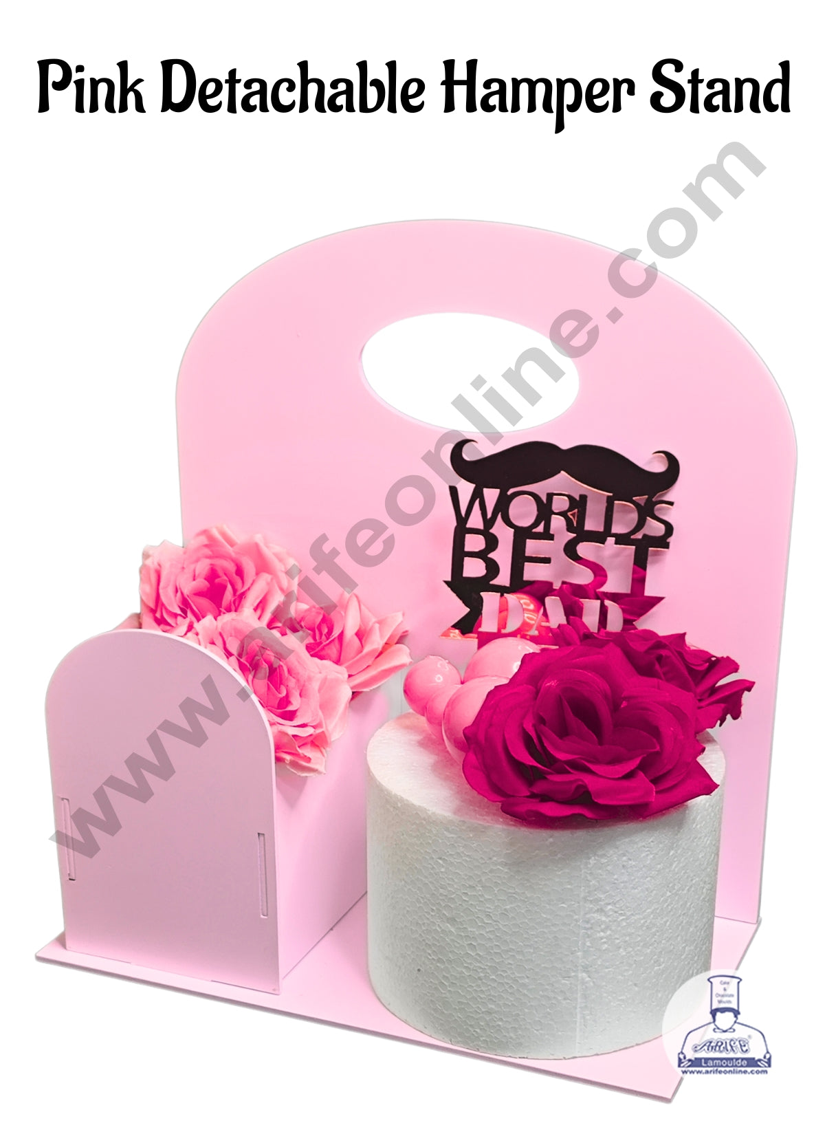 Pink Detachable Cake and Flower Hamper Stand - CAKE DECOR™
