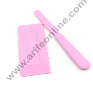 Cake Decor 2PCS/Set Plastic Cake Spatulas Pastry Icing Comb Set Butter Cream Cake Scraper Smoother Baking Tools for Cakes Fondant Mold Tool