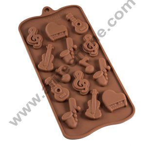 Cake Decor 14 Music Instrumental Shape Silicone Chocolate Mould
