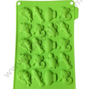 CAKE DECOR™ 20 Cavity Cute Sea Animal Silicone Chocolate Mould | Muffin Mould (SBSM-F-C546)