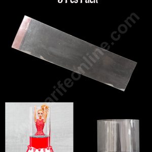 CAKE DECOR™ 5 Pcs Pull Me Up Cake Strips|Collars Acetate Clear Sheet| Transparent Collar (8 x 2 Inch)