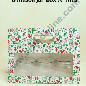 Cake Decor 3 Mason Jar Paper Carry Bags Christmas Theme White - Large (10 Pcs)