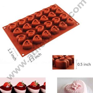 Cake Decor Silicon 24 Cavity Heart Shape Muffin Cupcake Mould